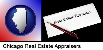 real estate appraisal documents and a pen in Chicago, IL