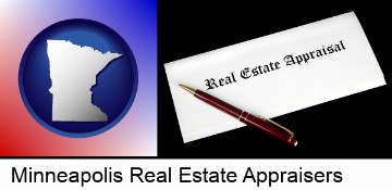 real estate appraisal documents and a pen in Minneapolis, MN